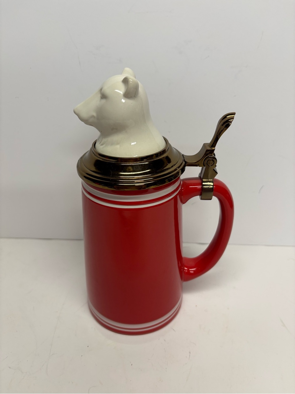 Threshold Red Ceramic Polar Bear-Topstein Beer Stein Holiday Collection